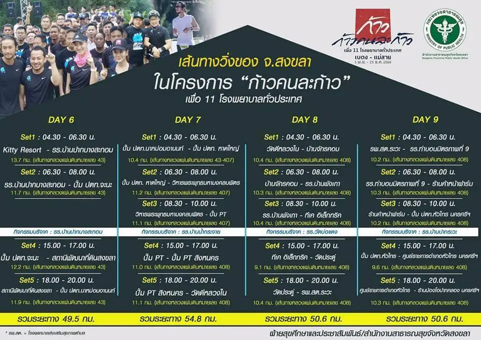 image about เช็คด่วนเส้นทางวิ่งและจุดพัก ตูน บอดี้แสลม พื้นที่จ.สงขลา 6-9 พ.ย.นี้