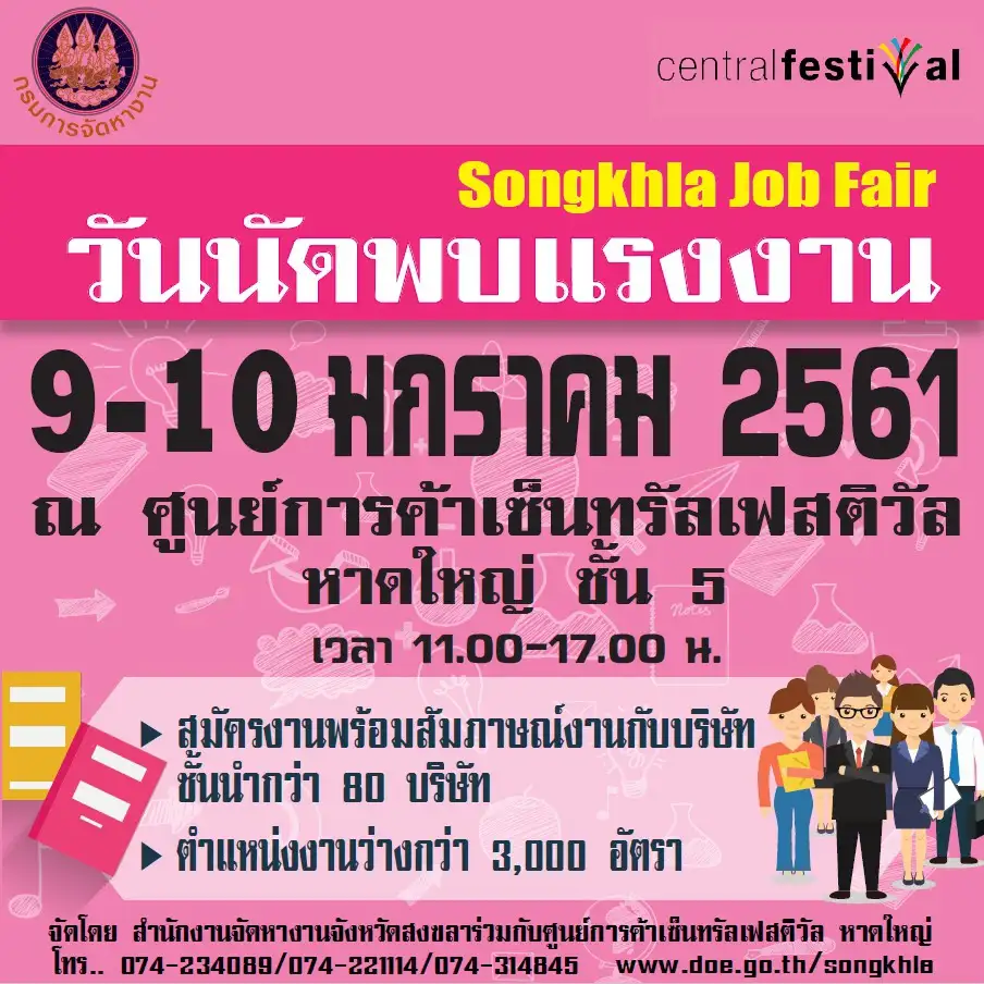 หางานใหม่ รับปีใหม่ กับ Songkhla Job Fair วันนัดพบแรงงาน