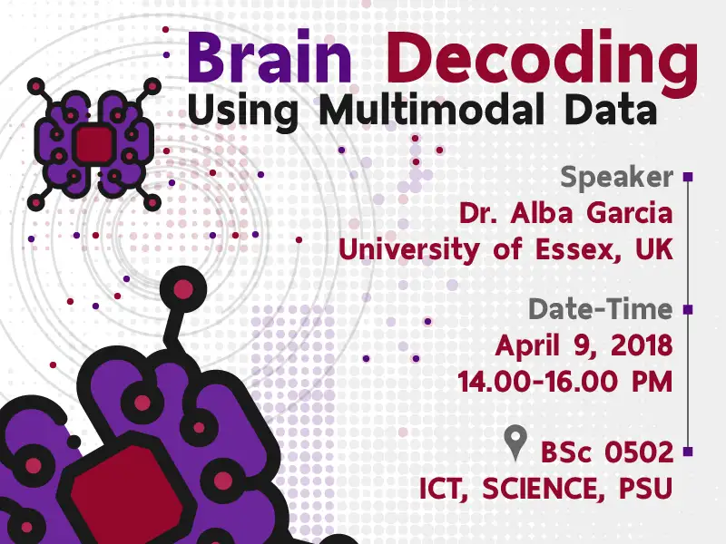 ขอเชิญชวนเข้าฟังสัมมนา หัวข้อ “Brain Decoding Using Multimodal Data” โดย Dr. Alba Garcia จาก UK
