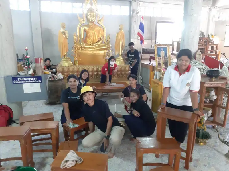 image about ​มรภ.สงขลา นำ นศ.อุตสาหกรรม พัฒนาวัด สืบสานพระพุทธศาสนา