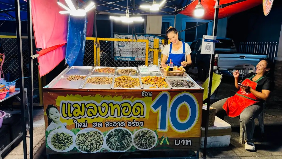 ชี้เป้าความอร่อยยามเย็น “แมงทอด น้องฝน” พิกัดตลาดโปะหมอ ของดีที่คนรักแมลงทอดต้องลอง