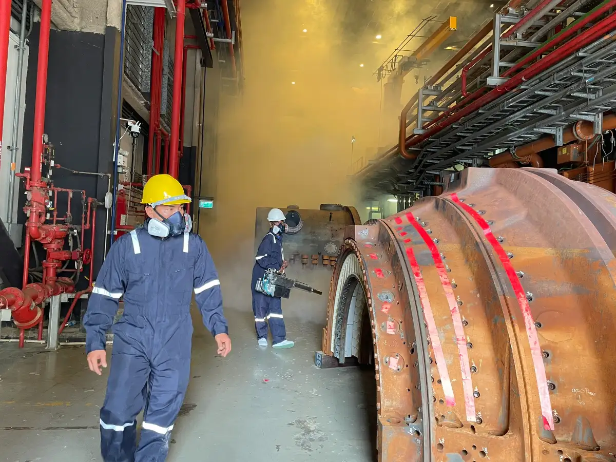 ภาพประกอบเนื้อหา 1 โรงไฟฟ้าจะนะ ได้รับการฉีดพ่นหมอกควันกำจัดยุงลาย