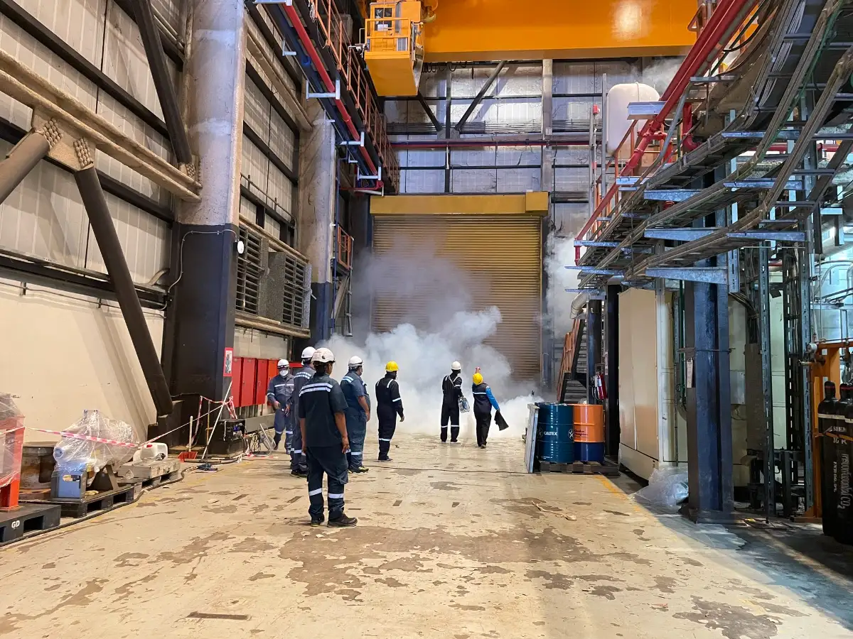 ภาพประกอบเนื้อหา 2 โรงไฟฟ้าจะนะ ได้รับการฉีดพ่นหมอกควันกำจัดยุงลาย